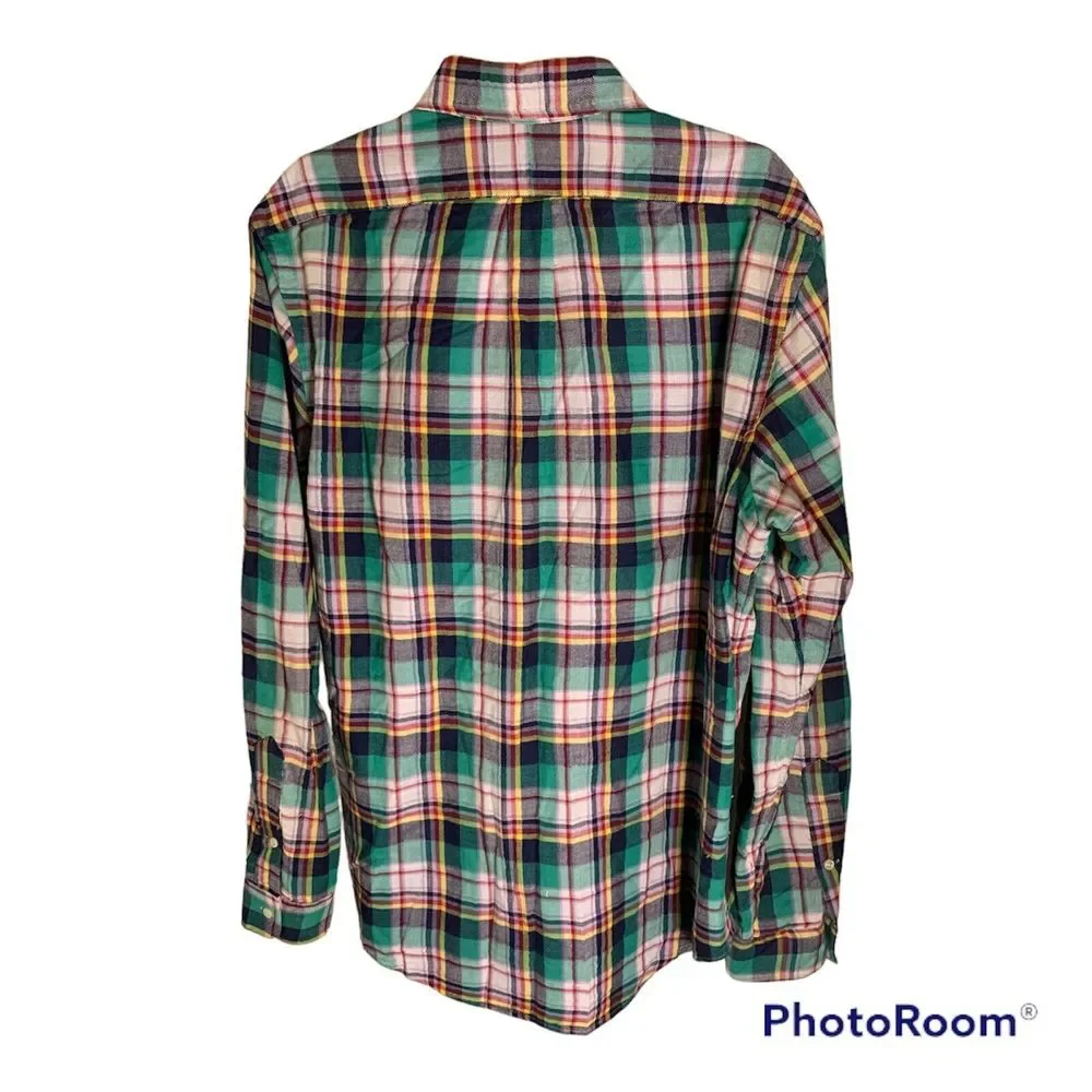 Ralph Lauren Flannel Long Sleeve Mens Shirt‎ Plaid Size Large